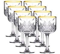 Queensway Home and Dining Queensway Home & Dining 490Ml 8 Pcs Timeless Cocktail Martini Goblet Gold Rim Glassware Sets Mixers