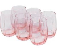 Queensway Home and Dining Queensway Home & Dining 6-Piece Coloured Glass Tumbler Set 240Ml Pink Dishwasher Safe Glasses