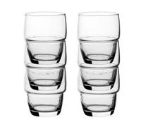 Queensway Home and Dining Queensway Home & Dining Galata Whiskey Tall Highball Glass Tumblers Stackable Space Saving Set Of 6