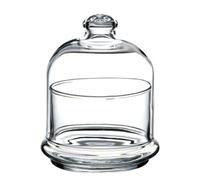 Queensway Home and Dining Queensway Home & Dining Height 12Cm Mini Clear Glass Service Bowl Pastry Cookie Candy Dish Jar With Bell Dome Lid