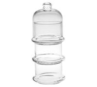 URBNLIVING 3 Tier Clear Glass Display Snacks Candies Chocolate Dish Bowl Jar with Dome Lid
