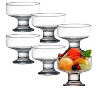 Queensway Home and Dining Queensway Home & Dining Height 8.1Cm Glass Footed Ice Cream Sundae Sherbet Dessert Cups Bowls Dishes Boxed Set Of 6