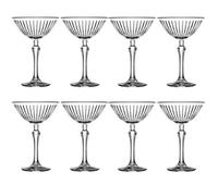 Queensway Home and Dining Queensway Home & Dining Long Stemmed Drinking Glasses Martini Cocktails 220Ml Party Set Of 8