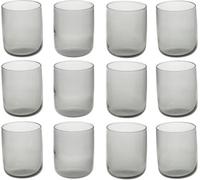 Queensway Home and Dining Queensway Home & Dining Modern Drinking Dark Grey Coloured Glasses Water Dining Juice Tumbler 280Ml, Set Of 12