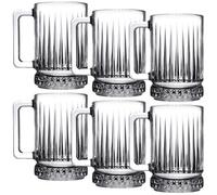 Queensway Home and Dining Queensway Home & Dining Set Of 6 Glass Mugs For Coffee, Tea, Latte, Cappuccino & Other Hot Beverages