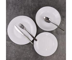 Queensway Home & Dining 12/24pc White Opal Glass Dinner Set - Dishwasher, Microwave, Freezer Safe, Elegant Plates & Soup Bowls - Multiple Design Options for Every Occasion