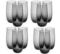 Queensway Home & Dining 12-Piece Coloured Glass Tumbler Set - Stylish, Durable Drinkware for Cocktails, Juices & Everyday Use - 500ml Dark Grey Dishwasher Safe Glasses