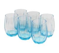 Queensway Home & Dining 12-Piece Coloured Glass Tumbler Set - Stylish, Durable Drinkware for Cocktails, Juices & Everyday Use - 240ml Blue Dishwasher Safe Glasses