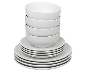 Queensway Home & Dining 16 or 32 Pcs Stone Ceramic Dinnerware of Crockery Plates Bowls for Dining Set | Dishwasher Safe, Dessert, Pasta, Salad Plates with Bowls - 4 Solid Colour Elegant Tableware Set