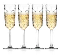 Queensway Home & Dining 175ml Stemmed Champagne Flutes Elegant Glasses for Celebrations, Special Occasions, Toasting & Sparkling Wine, Classic Design, Dishwasher Safe - Set of 4
