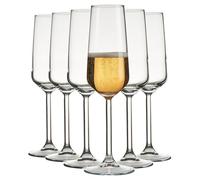Queensway Home & Dining 195ml Clear Glass Champagne Prosecco Flutes Stemmed Glasses Set of 6 - Party Sl lassware for Celebrations and Special Occasions
