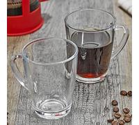 Queensway Home & Dining 2,4,6 250ml Clear Glass Coffee Mug Hot Drink Insulated Latte Tea Cup with Handle (6)