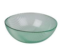 Queensway Home & Dining 25cm Glass Salad Bowl - Ribbed Design Serving Dish for Pasta, Kitchen, Dining, and Parties