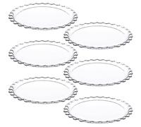 Queensway Home & Dining 26cm Large Round Clear Glass Dessert Plate Dish Serving Set of 1/2/4/6 Pcs - Home Restaurant Elegant Dining Tableware Set for Desserts Parties and Appetizers