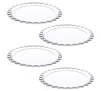 Queensway Home & Dining 26cm Large Round Clear Glass Dessert Plate Dish Serving Set of 1/2/4/6 Pcs - Home Restaurant Elegant Dining Tableware Set for Desserts Parties and Appetizers