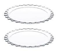 Queensway Home & Dining 26cm Large Round Clear Glass Dessert Plate Dish Serving Set of 1/2/4/6 Pcs - Home Restaurant Elegant Dining Tableware Set for Desserts Parties and Appetizers