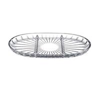 Queensway Home & Dining 3-Compartment Glass Serving Tray, Clear Divided Dish for Snacks, Appetizers, Dips, Condiments, Elegant Tableware for Parties & Buffet, Fridge & Dishwasher Safe