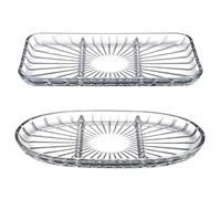 Queensway Home & Dining 3-Compartment Glass Serving Tray, Clear Divided Dish for Snacks, Appetizers, Dips, Condiments, Elegant Tableware for Parties & Buffet, Fridge & Dishwasher Safe