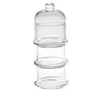 Queensway Home & Dining 3 Tier Clear Glass Display Snacks Candies Chocolate Dish Bowl Jar with Dome Lid
