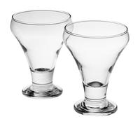Queensway Home & Dining 305ml Clear Glass Footed Dessert Bowl Ice Cream Sundae Fruit Cocktail Salad Cups for Fruits Pudding Trifle Parfait Nuts Drinks Party Daily Use Dishes Set of 2