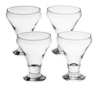 Queensway Home & Dining 305ml Clear Glass Footed Dessert Bowl Ice Cream Sundae Fruit Cocktail Salad Cups for Fruits Pudding Trifle Parfait Nuts Drinks Party Daily Use Dishes Set of 4