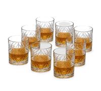 Queensway Home & Dining 350ml Whisky Cocktail Glasses, Handcrafted Crystallin Glass, Weighted Base & Scratch Resistant Finish, Luxury Drinkware Gift Set for Home Bar & Entertaining -Tumblers Set of 8