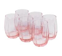 Queensway Home & Dining 6-Piece Coloured Glass Tumbler Set - Stylish, Durable Drinkware for Cocktails, Juices & Everyday Use - 240ml Pink Dishwasher Safe Glasses