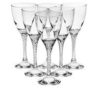 Queensway Home & Dining 6pc Twist Stem White Red Wine Decorative Glasses Set Cups Dinner Party Goblets