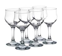 Queensway Home & Dining 6x240ml Stemmed Red Wine Sherry Liquor Glasses Clear Dishwasher Safe Boxed Set
