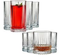 Queensway Home & Dining Combo Pack of 355ml/435ml Drinking Whiskey Glass Tumblers Short Tall Highball Glassware Cocktail Juice Water Crystal Clear Glasses for Wine and Other Beverages Set of 8