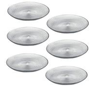 Queensway Home & Dining Dinner Dessert Stackable Serving Clear Glass Plate Dish Set of 6/12 (6 x Dessert Plate)