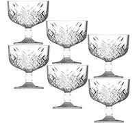 Queensway Home & Dining Footed Stemmed Ice Cream Clear Sundae Dessert Glasses Cup Dish 100% Lead Free Premium Glass Dessert Bowls for Fruit Salad Cocktail Condiment, Trifle Serving for Party Daily Use