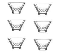 Queensway Home & Dining Glass 320ml Ice Cream Bowls Elegant Dessert Cups for Ice Cream, Fruit, Pudding, and More Versatile Serving Dishes for Stylish Presentation (Set of 6)