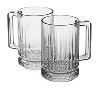 Queensway Home & Dining Glass Coffee Mugs, Latte Cappuccino Hot Drink Cups with Handles, Durable Glass, Dishwasher & Fridge Safe, Perfect for Everyday Use, Gifting, Chilled Desserts, 310ml (2)