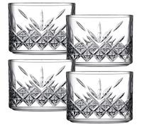 Queensway Home & Dining Premium Clear Glass Serving Bowls - Stackable Dessert, Ice Cream, Salad, Cocktail, Fruit, and Pudding Dishes, Lead-Free, Pack of 4, H6.5 x D8cm