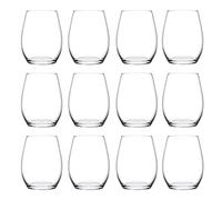 Queensway Home & Dining Set of 12 Amber Tumblers, 350ml Whiskey and Cocktail Glasses - Elegant Glassware for All Occasions