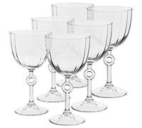 Queensway Home & Dining Set of 2 x 270ml Modern Wine Dessert Glasses Clear Glass Goblet Stemmed Base for Red White Wine Rosé Entertaining Drinkware… (6)