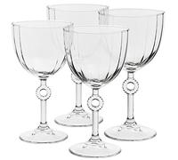 Queensway Home & Dining Set of 2 x 270ml Modern Wine Dessert Glasses Clear Glass Goblet Stemmed Base for Red White Wine Rosé Entertaining Drinkware… (4)