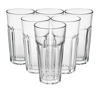 Queensway Home & Dining Set of 6 Tall Craft Beer Glasses Clear Tall Glass Cups Highball Tumblers for Water Juice Drinks and Cocktails Glassware