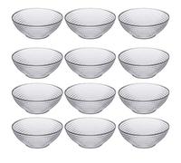 Queensway Home & Dining Stackable Dessert Serving Textured Kitchen Clear Glass Bowl Set 6/12 (12)