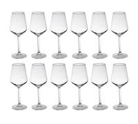 Queensway Home & Dining Stemmed Wine Glasses, Champagne Flutes, Elegant Crystal Glassware for Cocktail, Dinner Party, Bar, Home & Dining, Safe, Set of 6 or 12 (12, 360ml Wine Glasses Flutes)