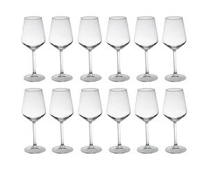 Queensway Home & Dining Stemmed Wine Glasses, Champagne Flutes, Elegant Crystal Glassware for Cocktail, Dinner Party, Bar, Home & Dining, Safe, Set of 6 or 12 (12, 360ml Wine Glasses Flutes)