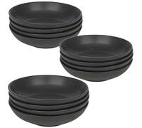 Queensway Home & Dining Stone Ceramic Dinnerware of 4/8/12 Pcs Crockery Bowls for Dining Set - Dishwasher Safe, Dessert, Pasta Bowls - 4 Solid Colour Elegant Tableware Set