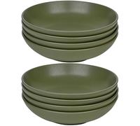 Queensway Home & Dining Stone Ceramic Dinnerware of 4/8/12 Pcs Crockery Bowls for Dining Set - Dishwasher Safe, Dessert, Pasta Bowls - 4 Solid Colour Elegant Tableware Set