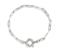 QUEENYARD Chain Buckles Bracelet,Chain Buckles Designs Paperclip Bracelet Sturdy Stainless Steel Jewelry for Fashionable Individuals Casual Wear