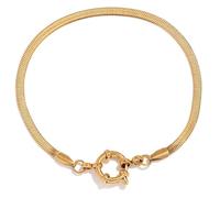 QUEENYARD Chain Buckles Bracelet,Chain Buckles Designs Paperclip Bracelet Sturdy Stainless Steel Jewelry for Fashionable Individuals Casual Wear