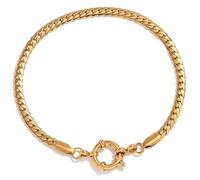 QUEENYARD Chain Buckles Bracelet,Chain Buckles Designs Paperclip Bracelet Sturdy Stainless Steel Jewelry for Fashionable Individuals Casual Wear