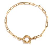QUEENYARD Chain Buckles Bracelet,Chain Buckles Designs Paperclip Bracelet Sturdy Stainless Steel Jewelry for Fashionable Individuals Casual Wear