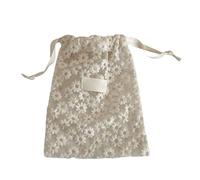 QUEENYARD Elegant meshes Lace Embroidered Storage Bag,Meshes Storage Bag With Lace Embroidery And Daisies Design For Travel Organizers Portable Cosmetic Pouches