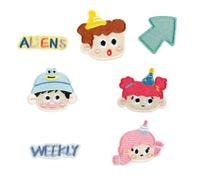 QUEENYARD Embroidered Patches,9 Pcs Cartoon Boy Iron On Patches Clothing Patches Little Girl Repair Patches Embroidery Patches for Bag Decoration